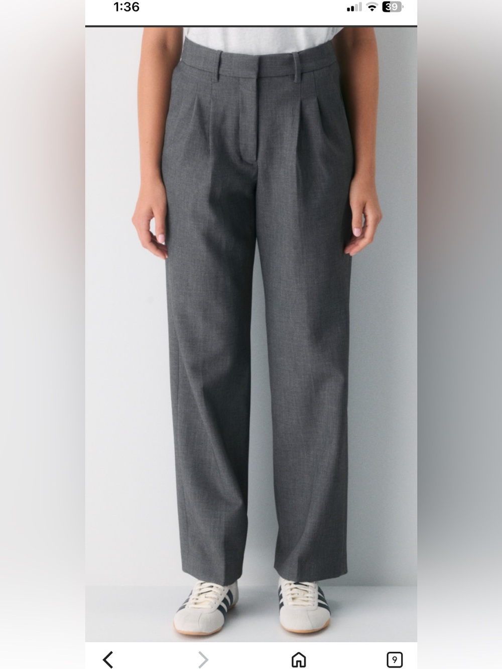 Ann Taylor Gray Pleated Straight-Leg Dress Trousers